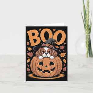 Cartão Cavalier King Charles Spaniel de Halloween de Abób