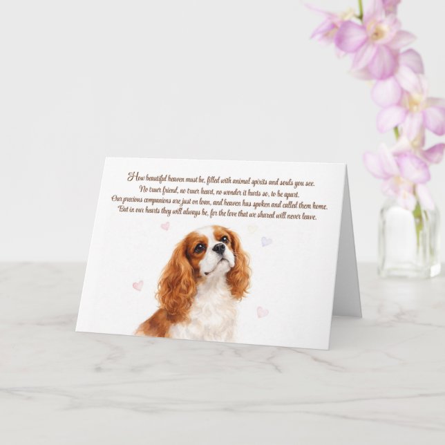 Cartão Cavalier King Charles Spaniel de simpatia canina (Orquídea)
