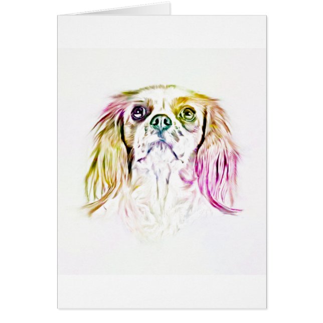Cartão Cavalier King Charles Spaniel Dog Art Pintura (Frente)