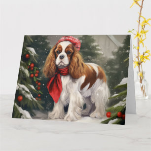 Cartão Cavalier King Charles Spaniel Dog Natal