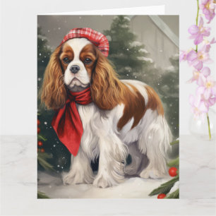 Cartão Cavalier King Charles Spaniel Dog Natal