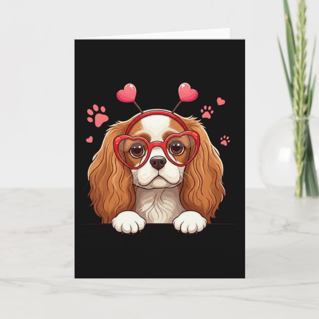 Cartão Cavalier King Charles Spaniel Engraçado Coração Ca (Frente)