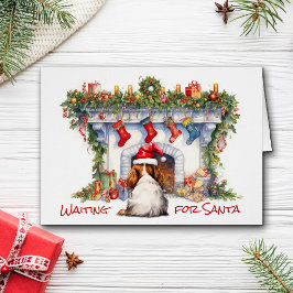 Cartão Cavalier King Charles Spaniel Espera por Papais no