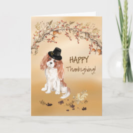 Cartão Cavalier King Charles Spaniel Funny Ação de Graças