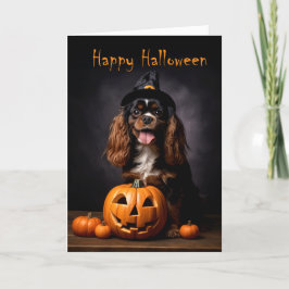 Cartão Cavalier King Charles Spaniel Halloween