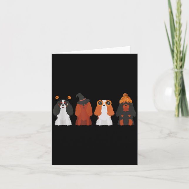 Cartão Cavalier King Charles Spaniel Halloween Cavalier (Frente)