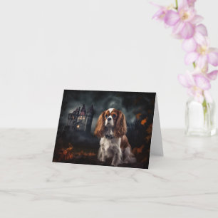 Cartão Cavalier King Charles Spaniel Halloween Scary