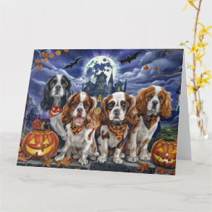Cartão Cavalier King Charles Spaniel Halloween Spooky