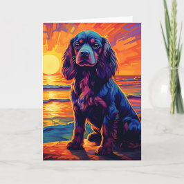 Cartão Cavalier King Charles Spaniel Sunset / Sunrise