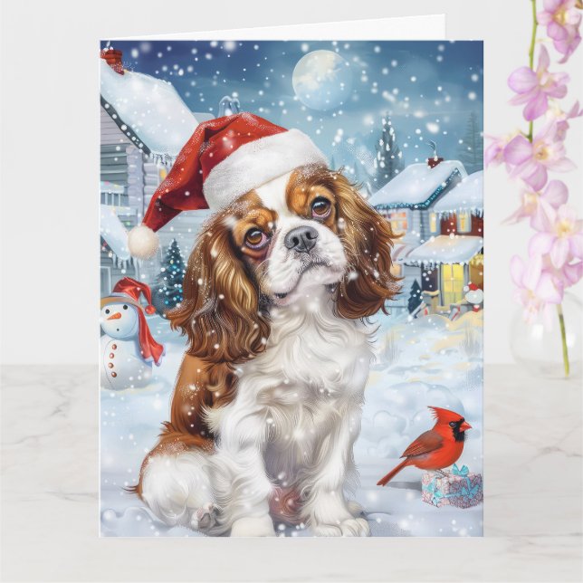 Cartão Cavalier King Winter Wonderland Natal Joy (Orquídea)