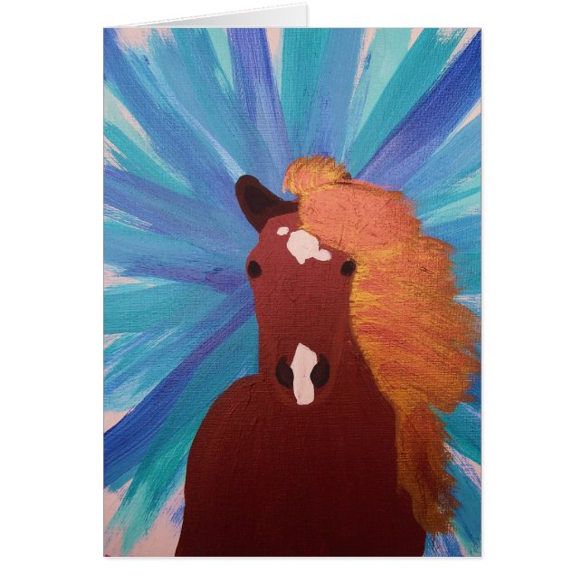 Cartão Cavalo azul (Frente)