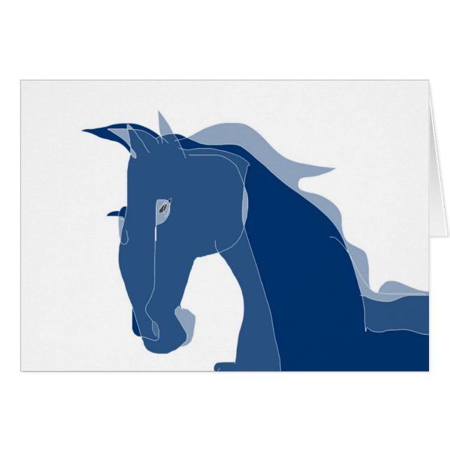 Cartão Cavalo azul (Frente Horizontal)
