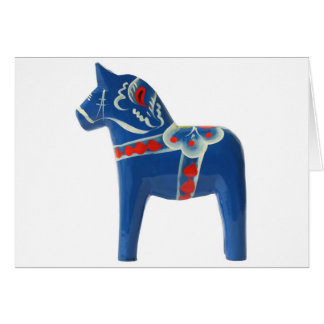 Cartão Cavalo azul de Dala do sueco
