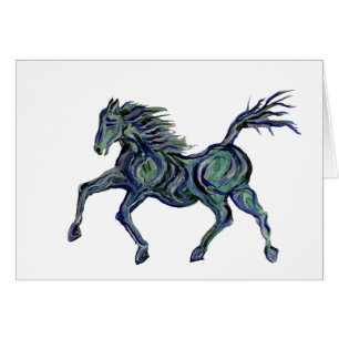 Cartão Cavalo Azul Pintado