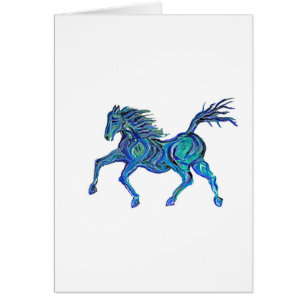 Cartão Cavalo Azul Pintado