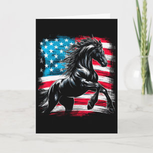 Cartão Cavalo Bandeira Americana Cavalos EUA 4 De Julho