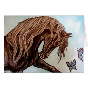 Cartão Cavalo & borboletas árabes