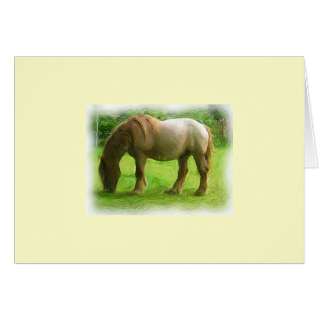 Cartão Cavalo castanho (Frente Horizontal)