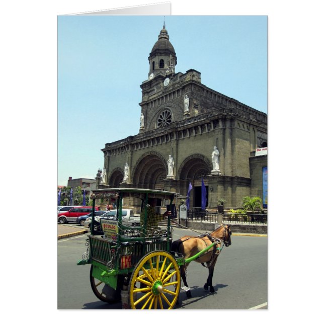 Cartão cavalo catedral de manila (Frente)