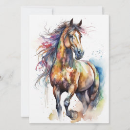 Cartão Cavalo Colorido abstrato