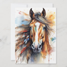 Cartão Cavalo Colorido abstrato