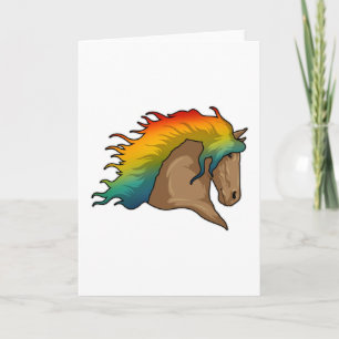 Cartão Cavalo com Cabelos Arco-íris