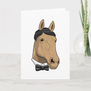 Cartão Cavalo como cavalheiro com gravata borboleta