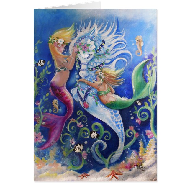 Cartão Cavalo de Água Decorada (Frente)