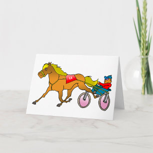 Cartão Cavalo de Corrida de Trott e Condutor