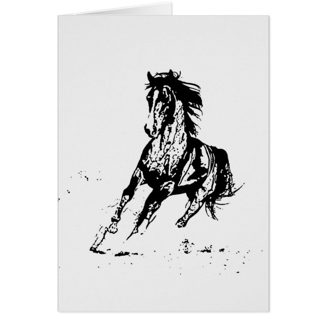 Cartão Cavalo de Desenho em Quadrinhos (Frente)