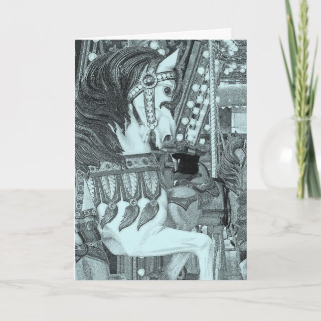 Cartão Cavalo de Feliz pintado (Frente)