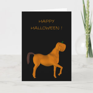 Cartão Cavalo de Halloween de Trote Bonito