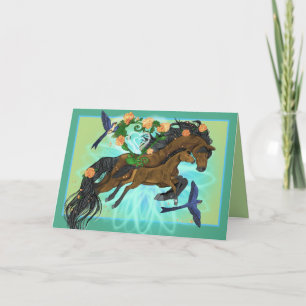 Cartão Cavalo de mamão e potro