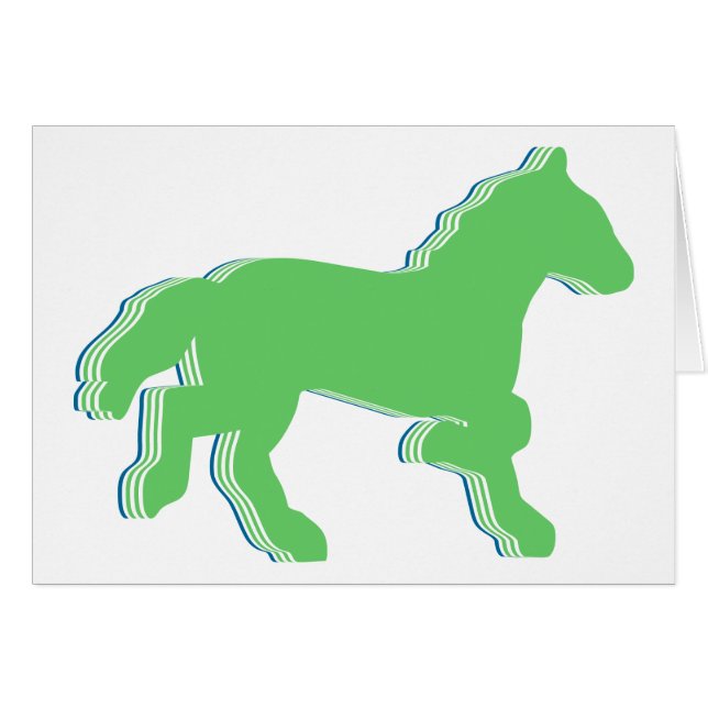 Cartão cavalo de menta (Frente horizontal)