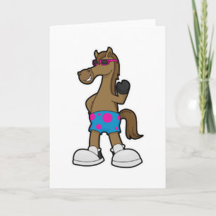 Cartão Cavalo de Óculos de Sol