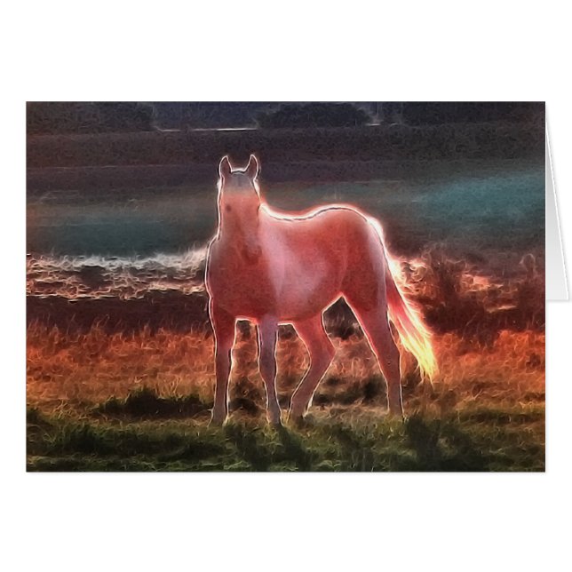 Cartão Cavalo de Sonho Espírito (Frente Horizontal)