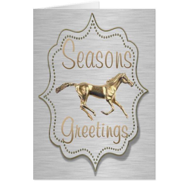 Cartão Cavalo Dourado Ocidental Em Prata (Frente)