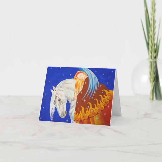 Cartão Cavalo e anjo (Frente)