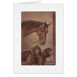 Cartão Cavalo e cães