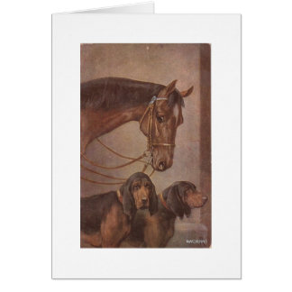 Cartão Cavalo e cães