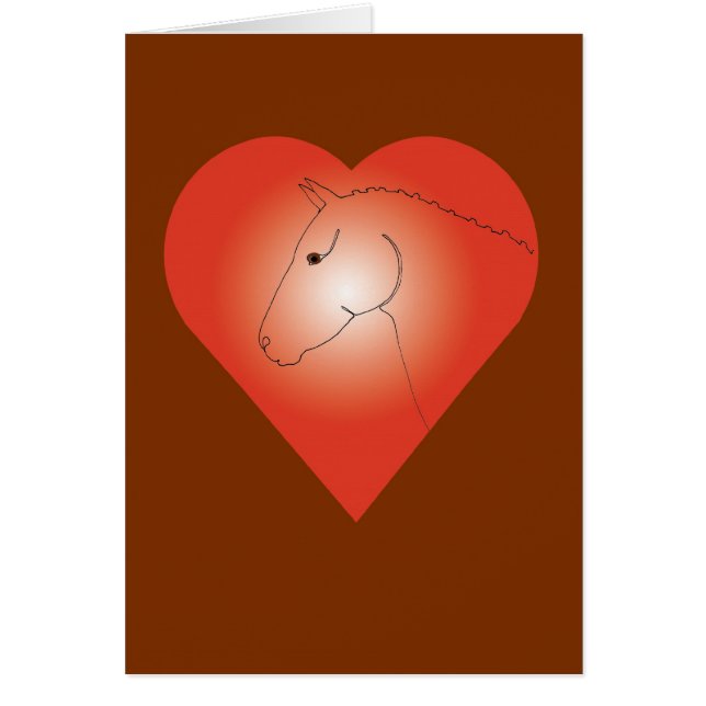Cartão Cavalo e coração (Frente)