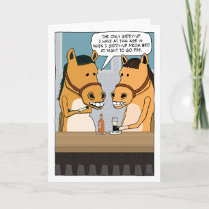 Cartão Cavalo Engraçado no Bar não tem aniversário de Gid