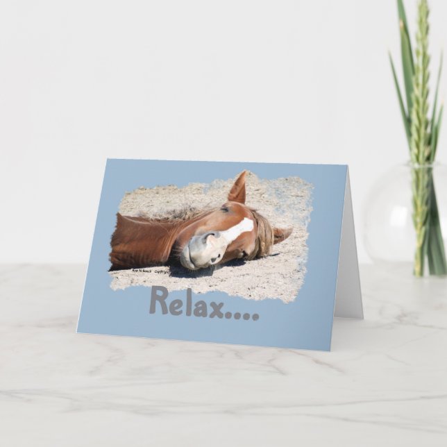 Cartão Cavalo Engraçado: Relaxe (Frente)