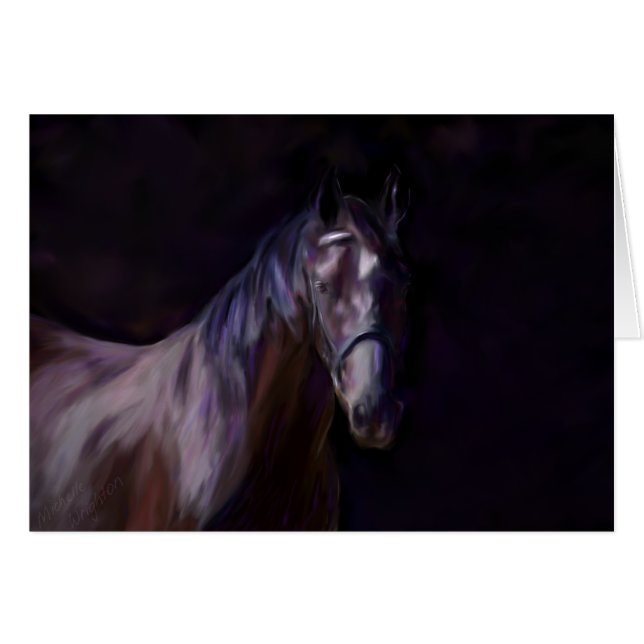 Cartão Cavalo escuro (Frente Horizontal)