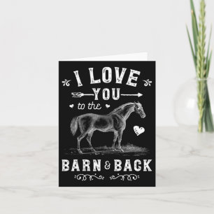 Cartão Cavalo Eu Te Amo Ao Celeiro E Às Raparigas De Trás