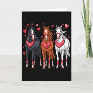 Cartão Cavalo Fofo do Dia dos Namorados Preto Pequeno Alg