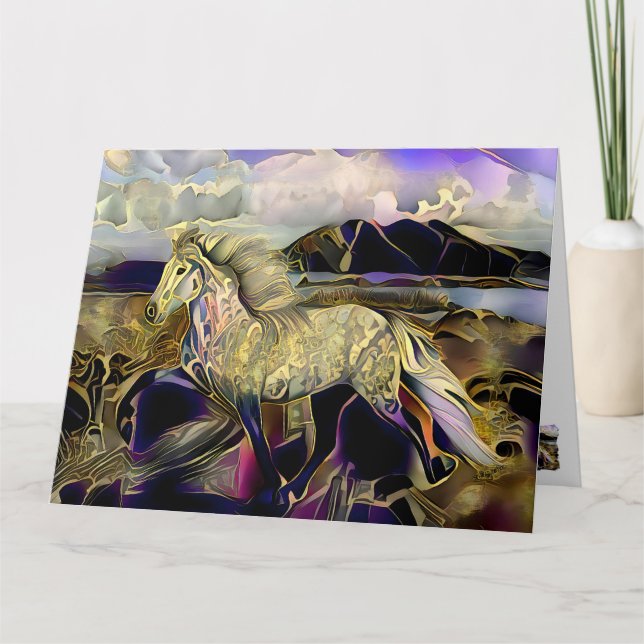 Cartão Cavalo Islandês Art Déco (Frente)
