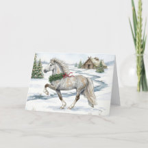 Cavalo Islandês Festivo em Paisagem de Inverno