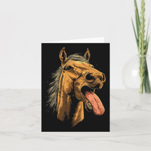 Cartão Cavalo legal Mostrando Cavalos De Língua Que Andam