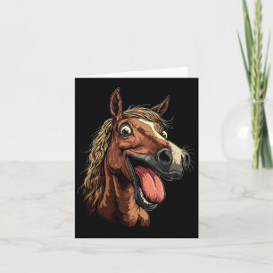 Cartão Cavalo legal Mostrando Cavalos De Língua Que Andam